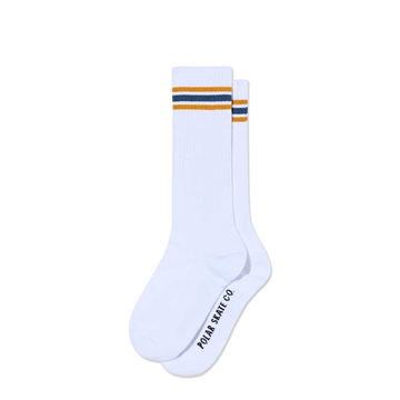 Polar Skate Co Long Rib Socks Stripes White / Caramel / Blue